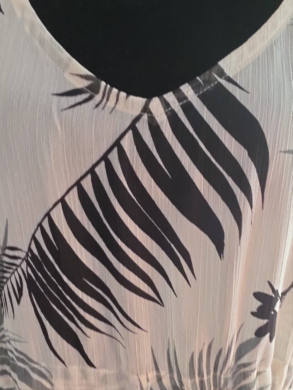 Kona Sol White & Green Kaftan with Green Palm Print Coverup - Picture 6 of 9